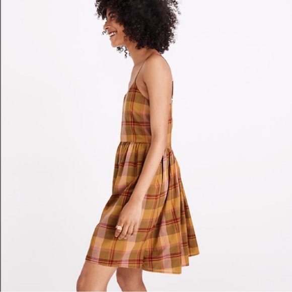 Madewell Plaid Babydoll Dress Sz M - Picture 2 of 11